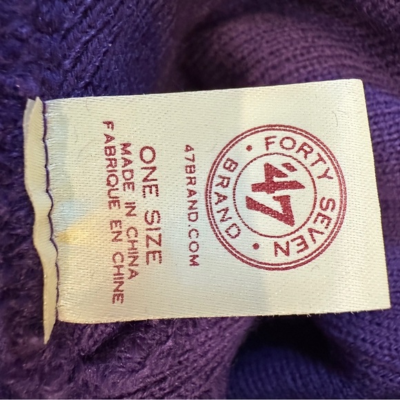 Men’s LSU Tigers Purple Beanie 47’ Brand One Size Fits All NWOT - Picture 5 of 5